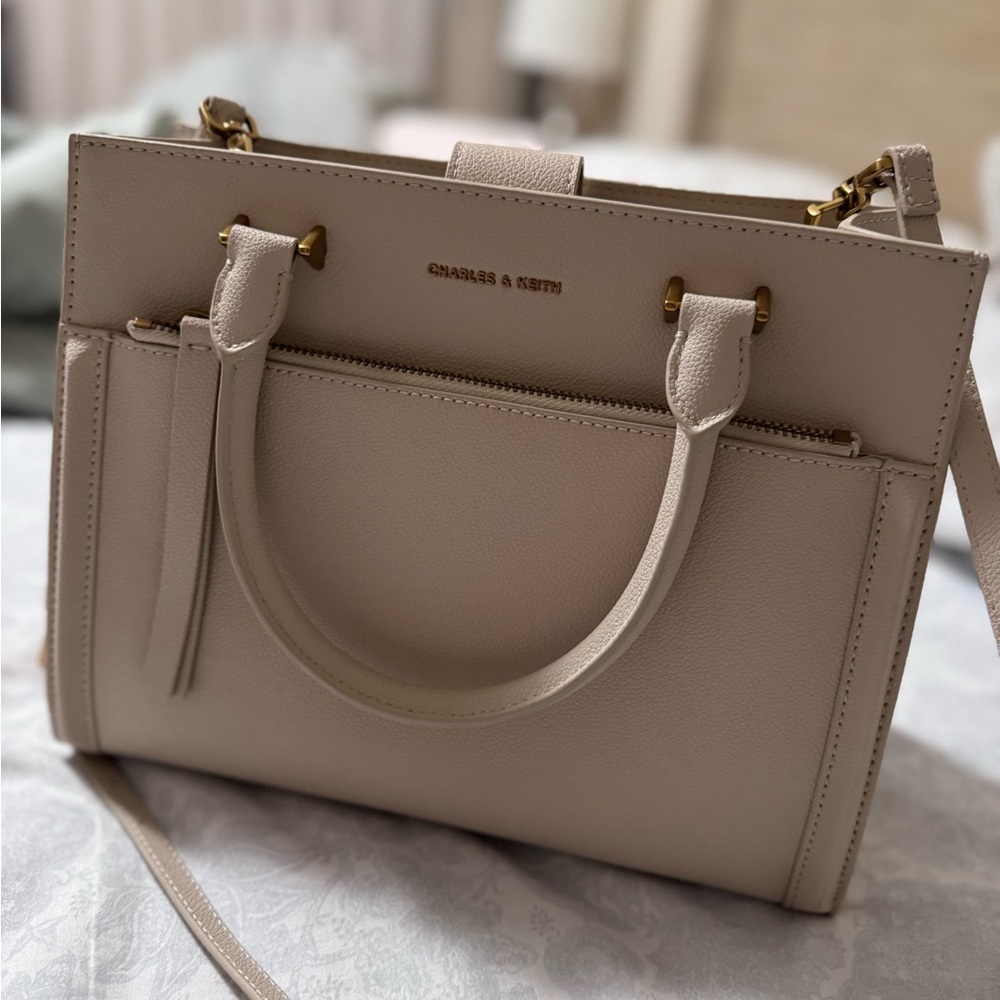 Charles & Keith Beige Satchel